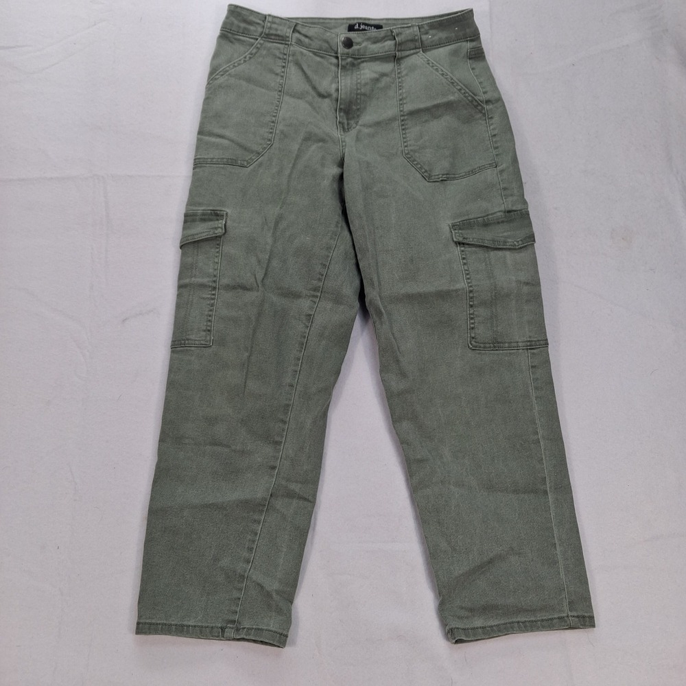 d.jeans Cargo Pants Womens 10 Straight Leg Olive Green Utility EUC